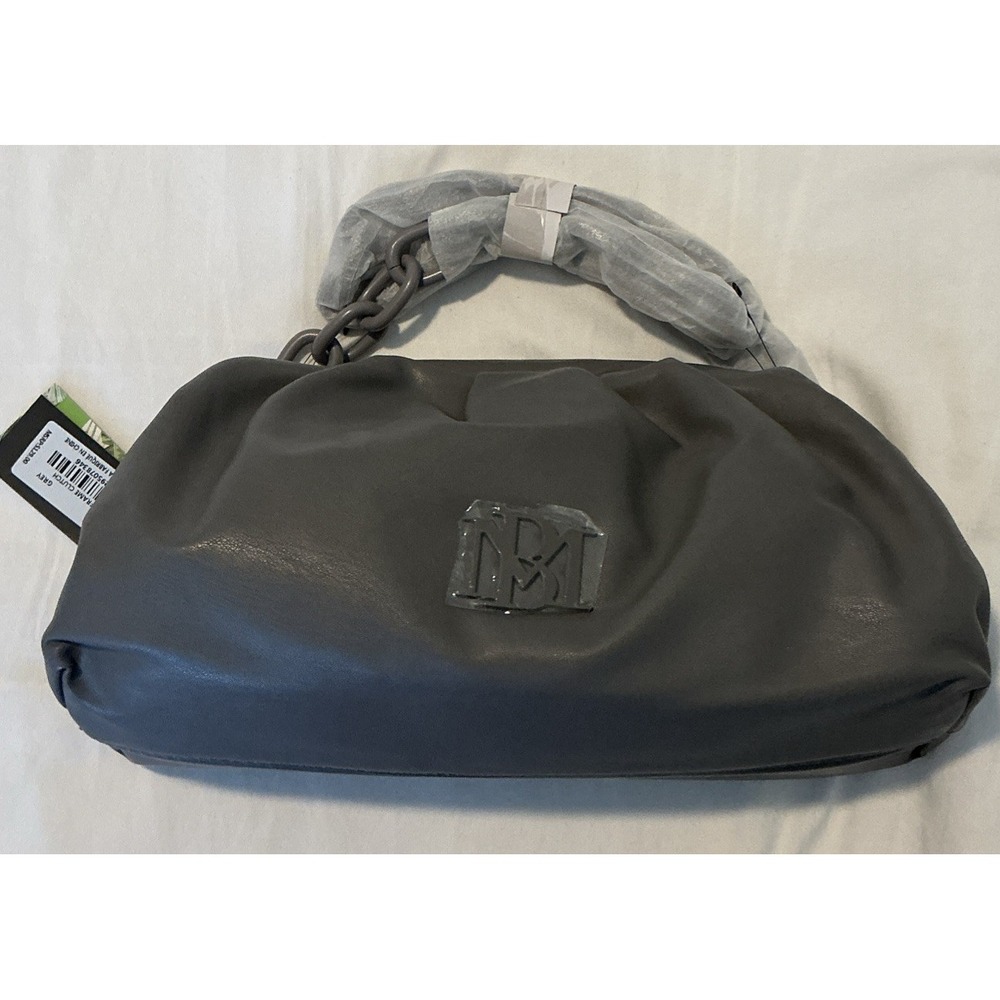 NWT BADGLEY MISCHKA Wrapped‎ Frame Logo Crossbody Bag Grey $129